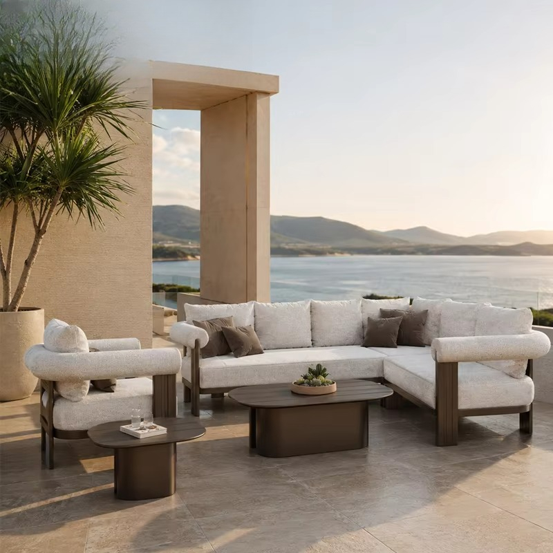 Outdoor Furniture L Shape - #Luxury Villa Sofa Set Modern Aluminum