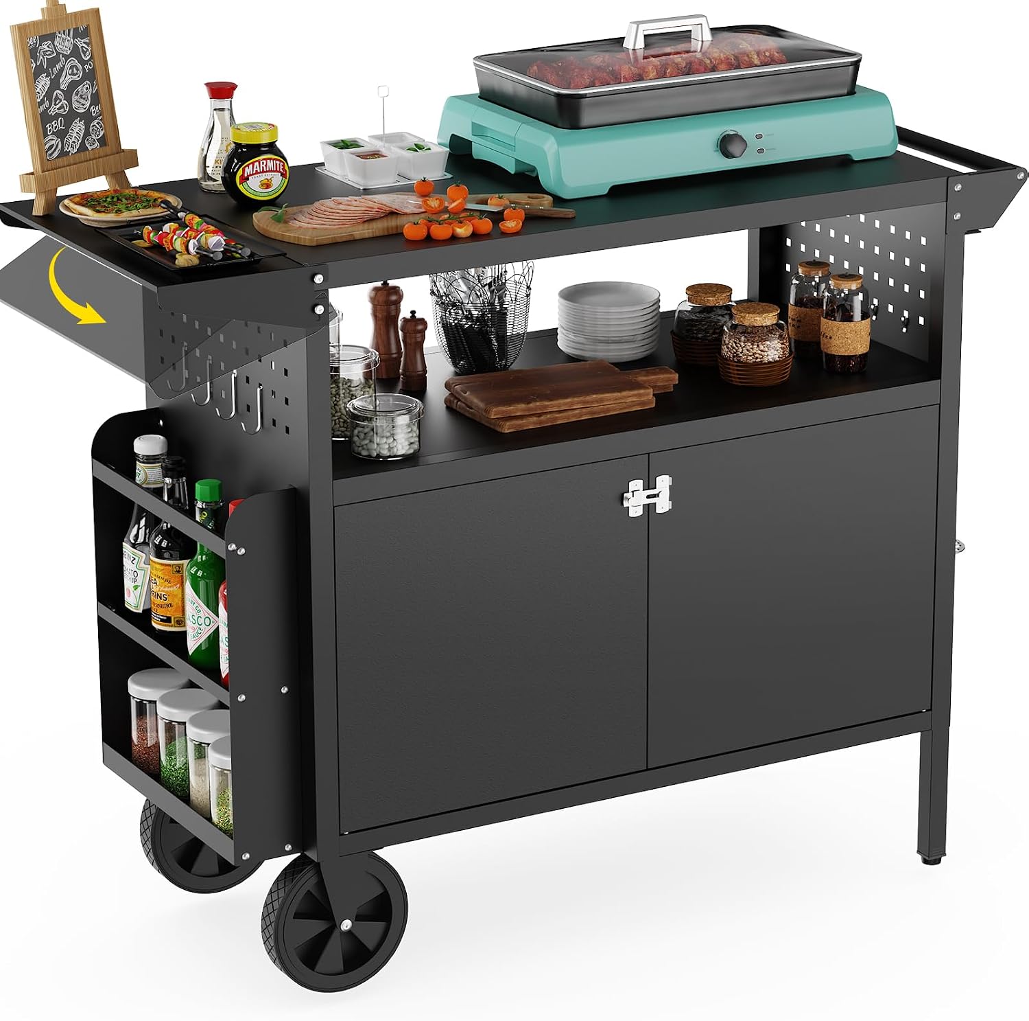 Outdoor Furniture Heavy - Outdoor Grill Cart Table With Storage