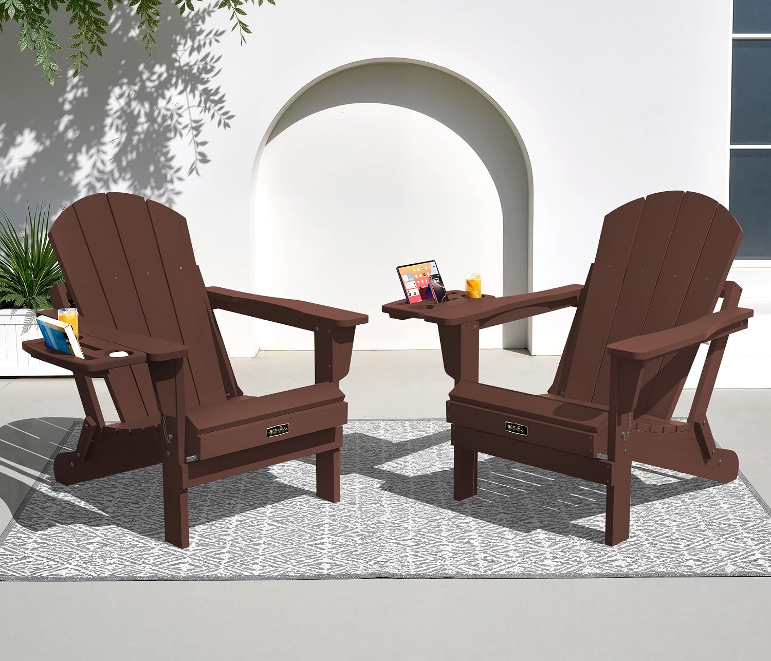 Outdoor Furniture With Fire Pit - Folding Adirondack Chair Set 2, 4-in-1
