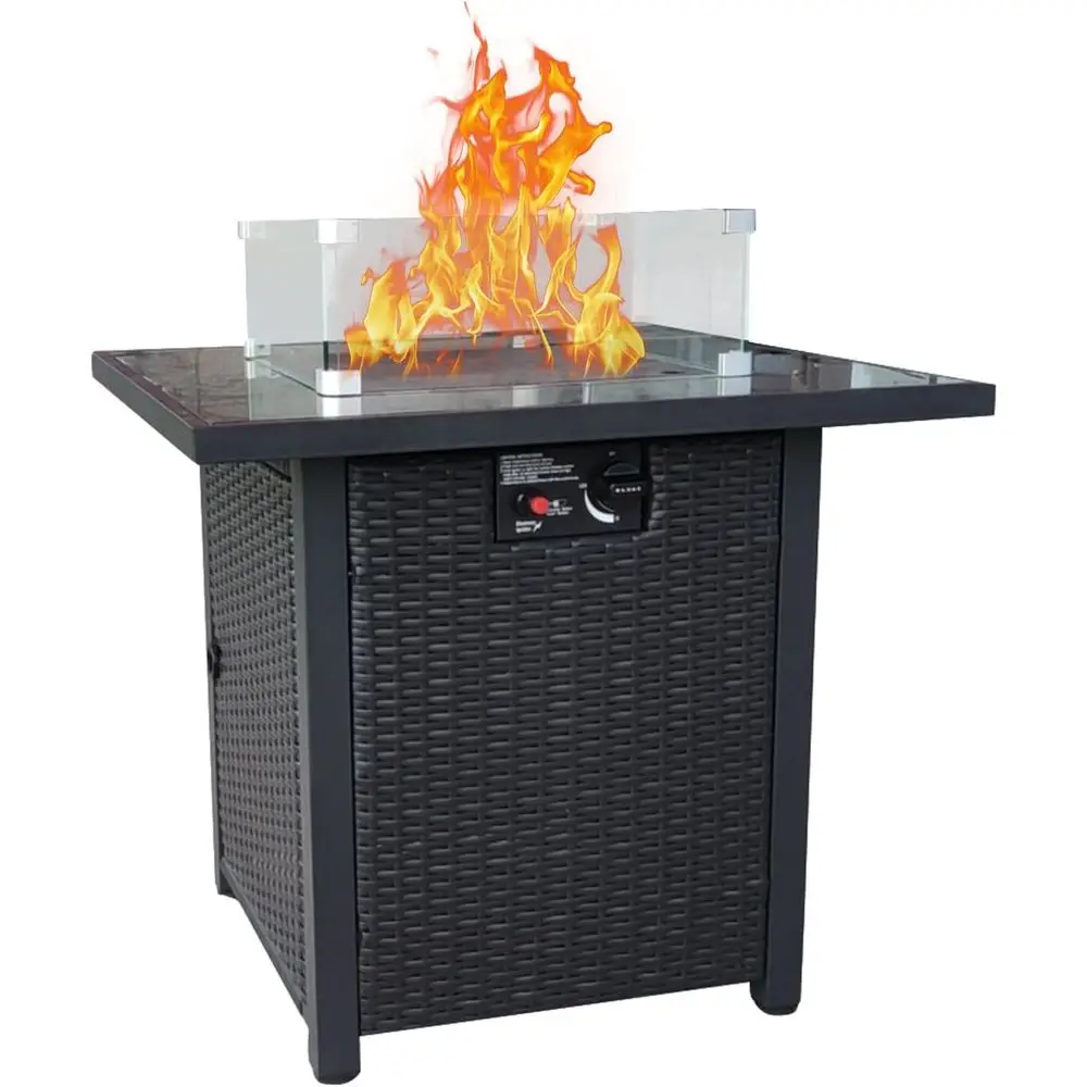 Outdoor Furniture With Fire Pit Table - Wicker Outdoor Patio Furniture Set, Rattan