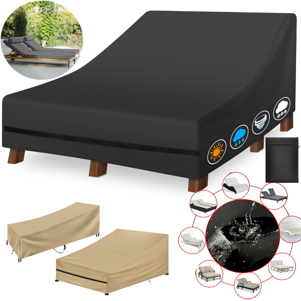 Outdoor Furniture Rattan - Waterproof Double/Single Wide Patio Chaise Lounge