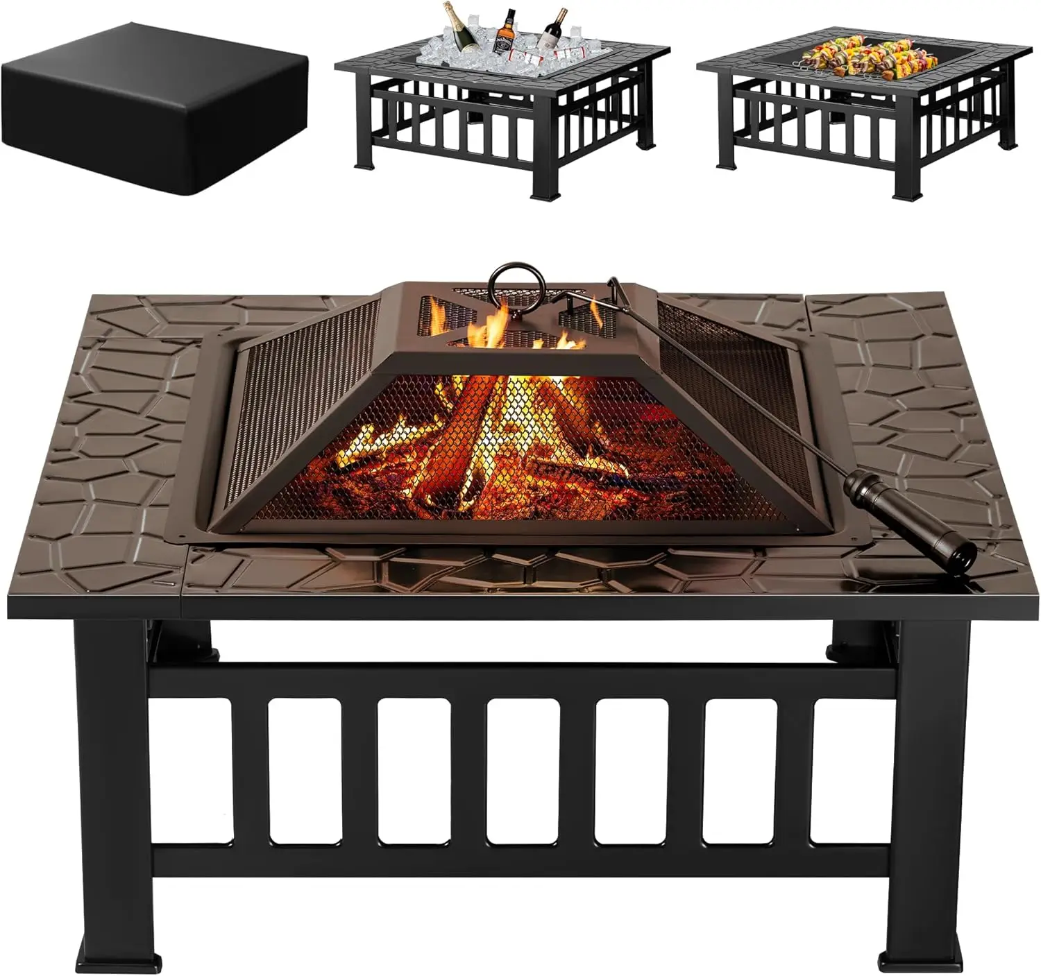 Outdoor Furniture With Fire Pit Table - Outdoor Fire Pit, 32 Inch Firepit