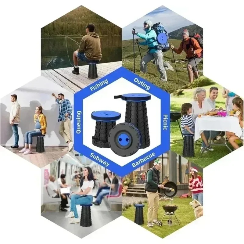 Outdoor Furniture Polywood - Lightweight Portable Retractable Folding Stool Outdoor