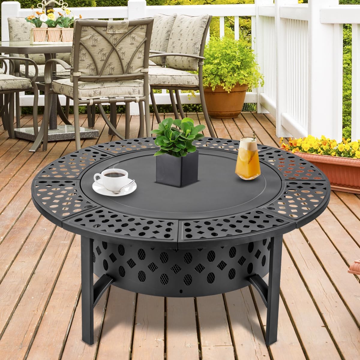 Extra Large Wood Burning Fire  - Outdoor Furniture With Fire Pit review and price