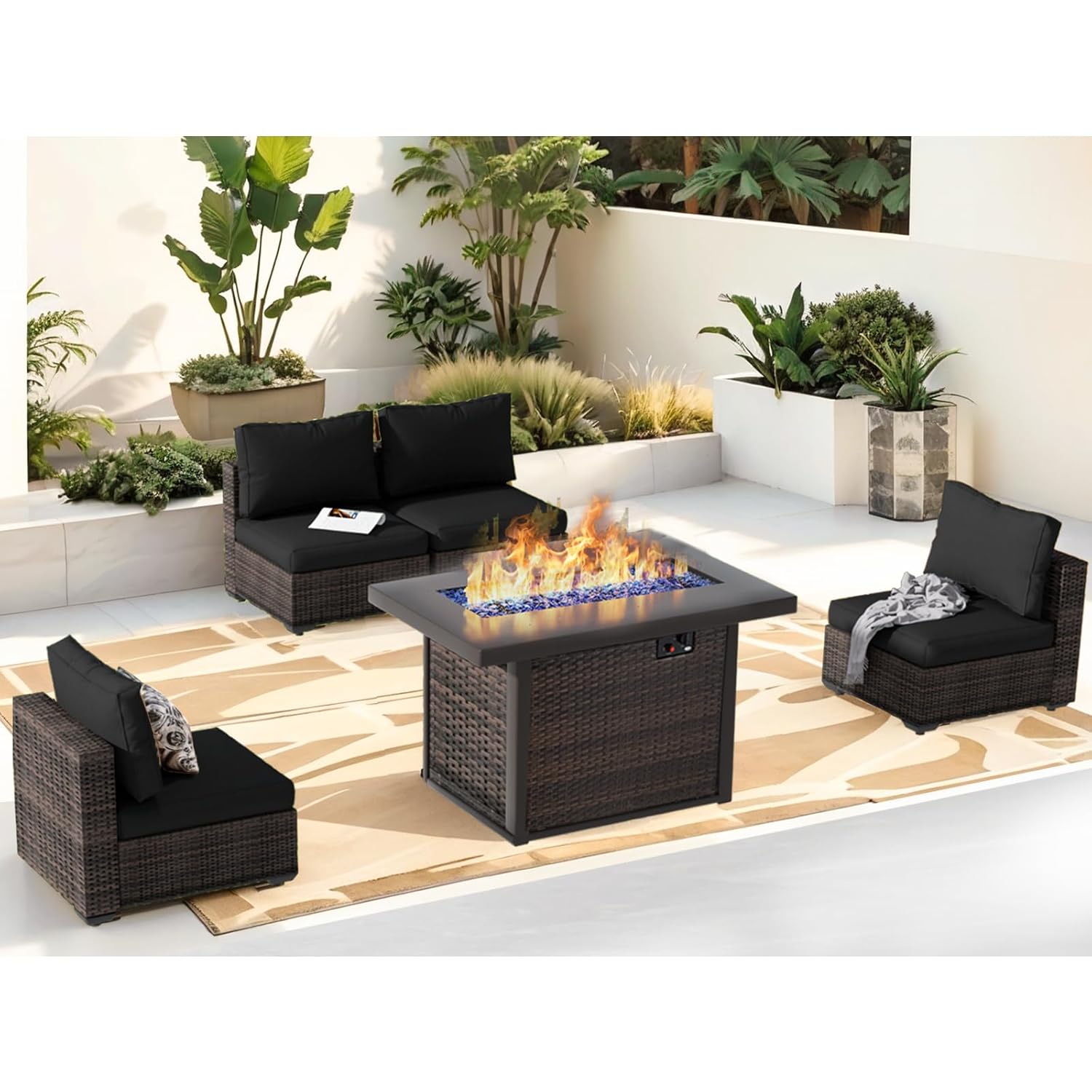 Outdoor Sectional Furniture, 5 - Outdoor Furniture With Fire Pit Table review and price
