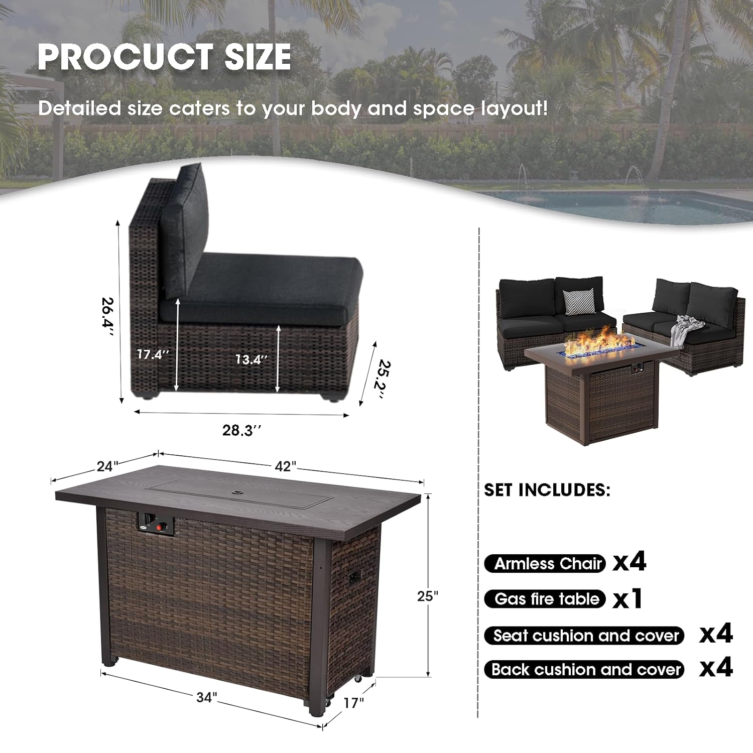 Outdoor Sectional Furniture, 5 - Outdoor Furniture With Fire Pit Table review and price