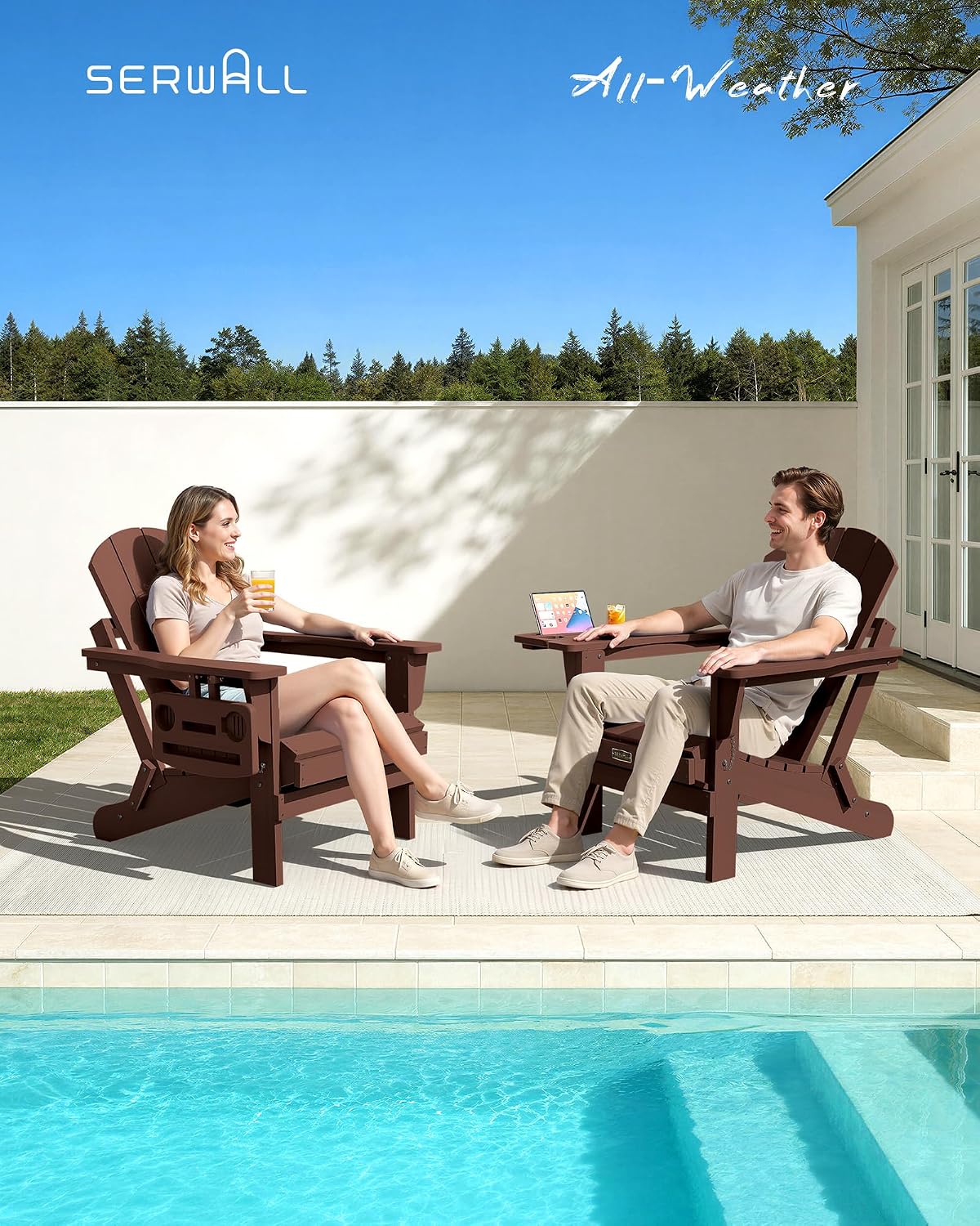 Folding Adirondack Chair Set 2 - Outdoor Furniture With Fire Pit review and price