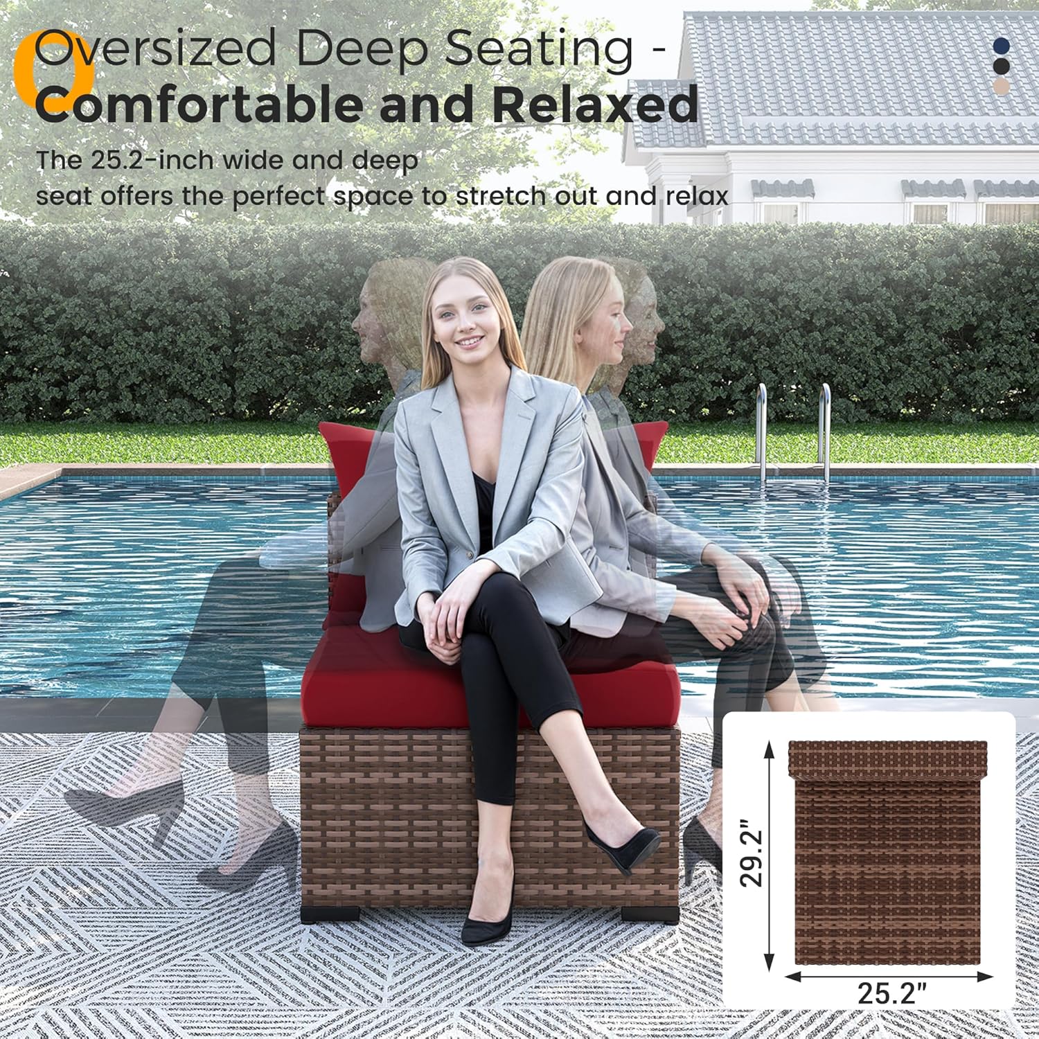 8pc All-Weather Wicker Section - Outdoor Furniture With Fire Pit Table review and price