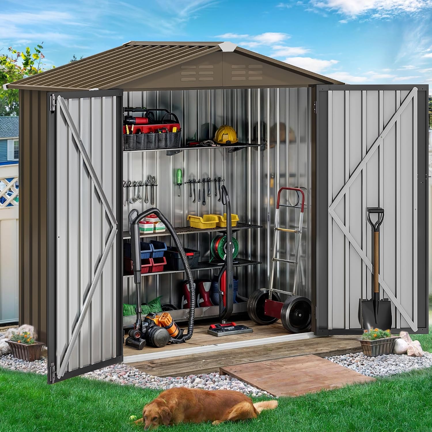 6x4ft Metal Outdoor Storage Sh - Outdoor Furniture Heavy review and price