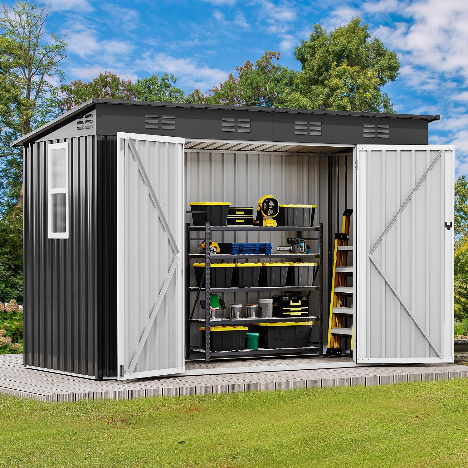9' x 4' Outdoor Storage Shed w - Outdoor Furniture Heavy review and price