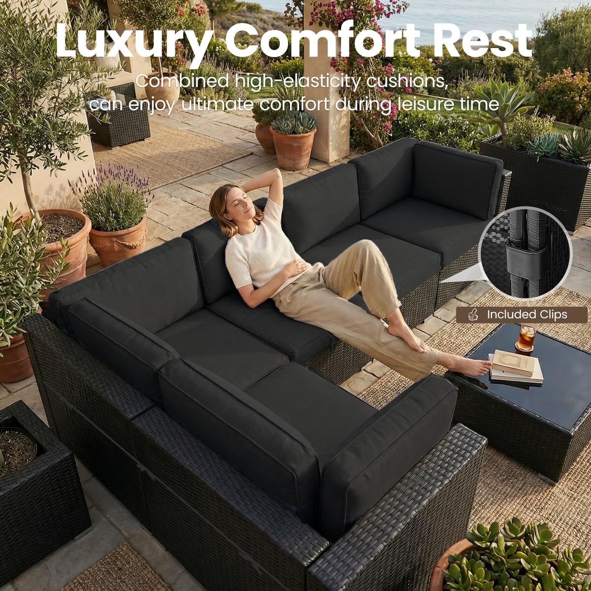 8 Pieces Patio Furniture Set w - Outdoor Furniture With Fire Pit Table review and price