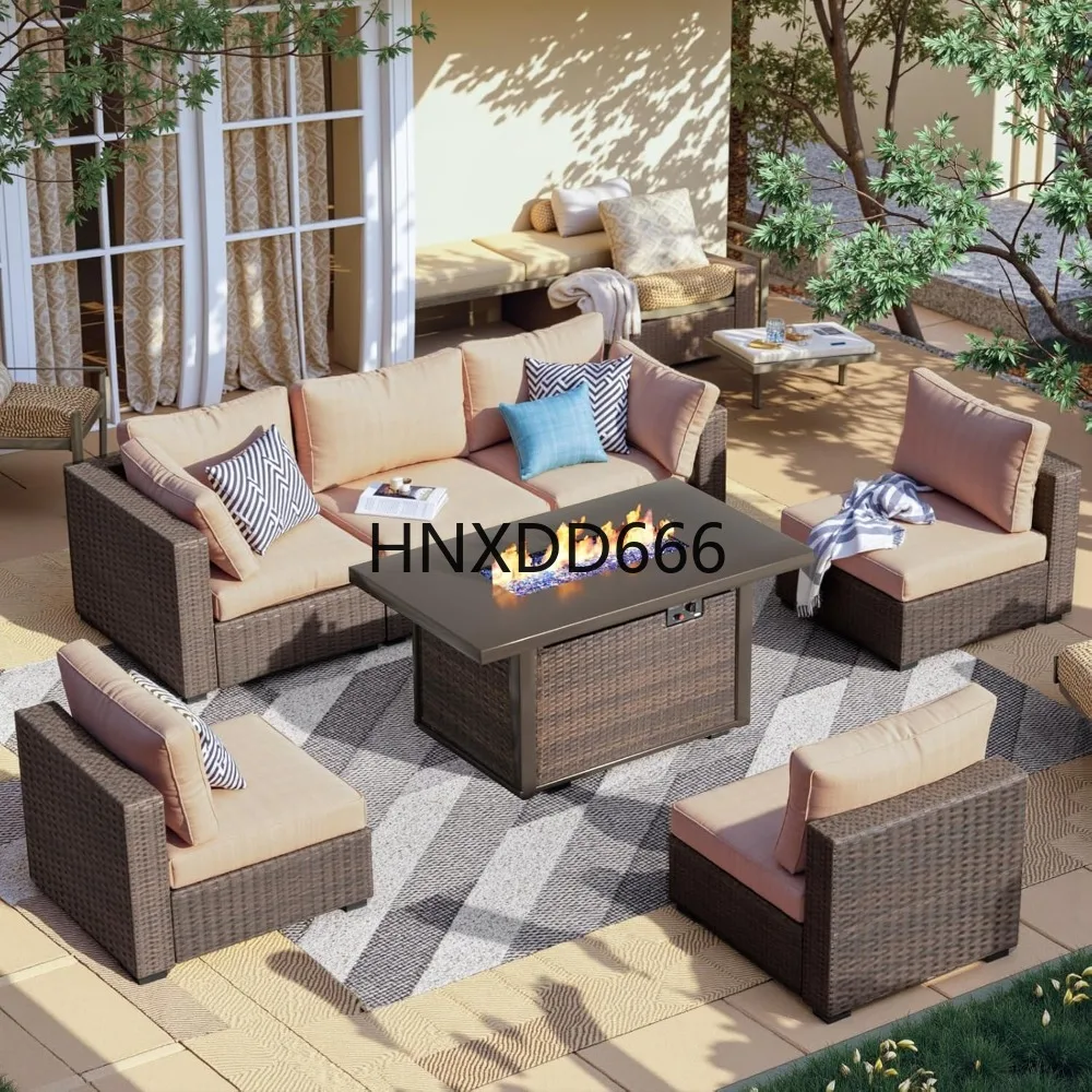 7 Piece Patio Furniture Set wi - Outdoor Furniture With Fire Pit Table review and price