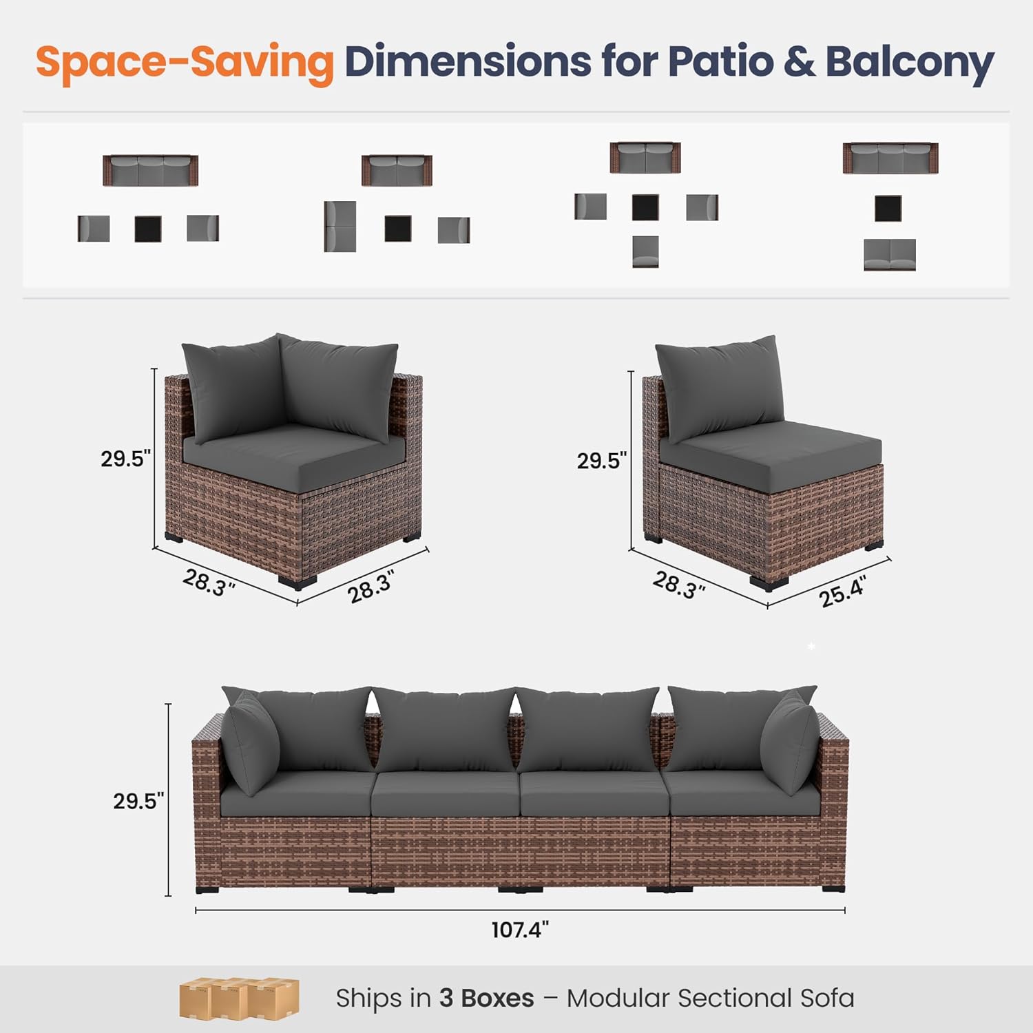 5-Piece Outdoor Sectional Sofa - Outdoor Furniture With Fire Pit Table review and price