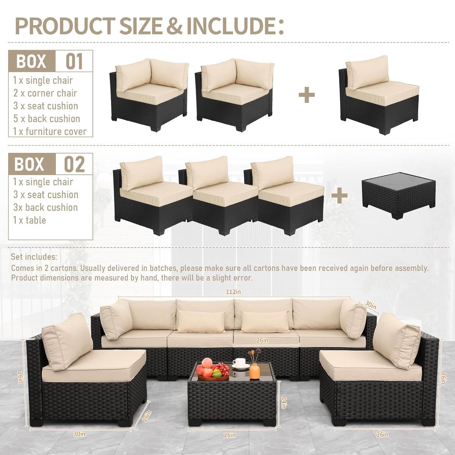 7 Piece Outdoor PE Wicker Ratt - Outdoor Furniture Rattan review and price