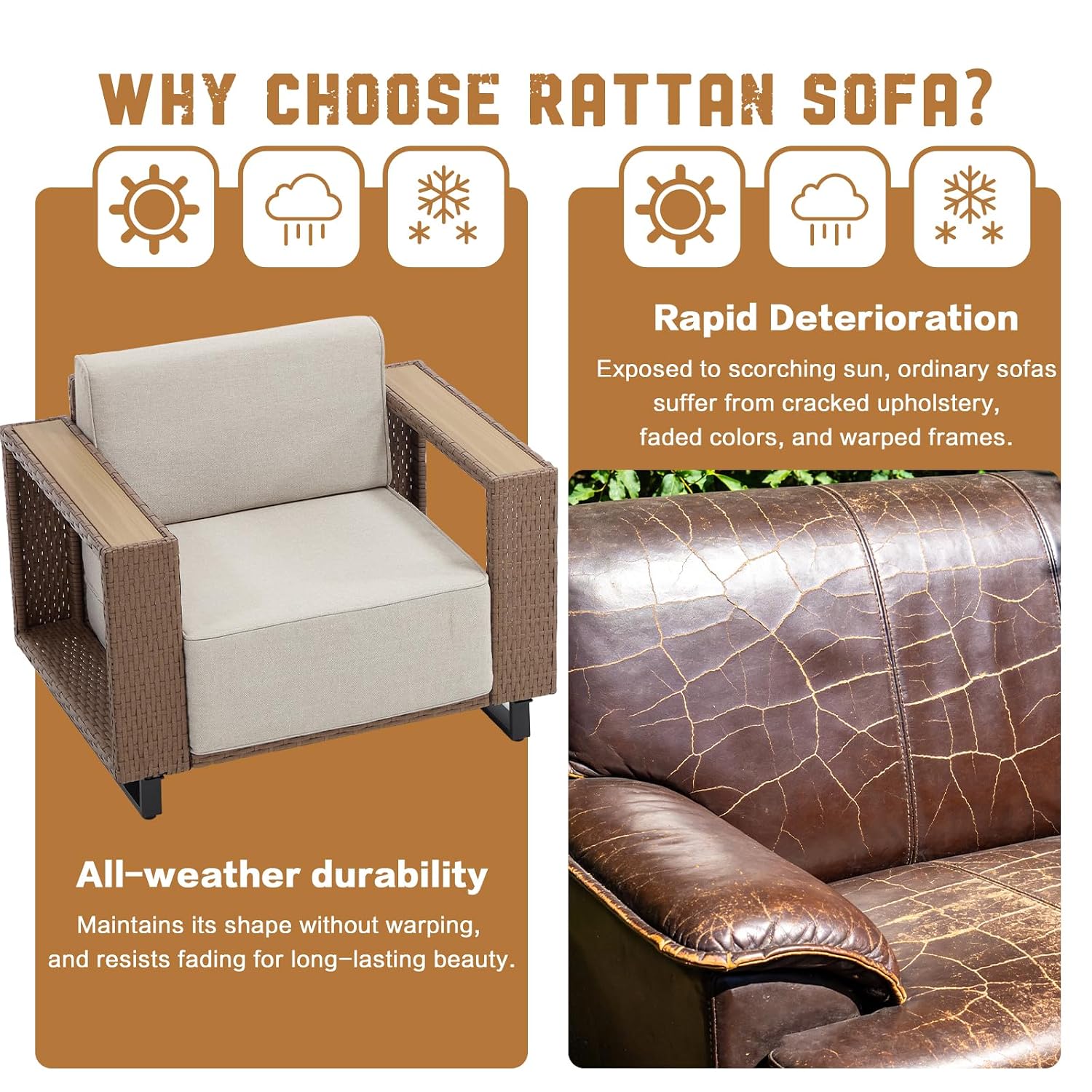 3 Pieces PE Rattan Wicker All- - Outdoor Furniture Rattan review and price