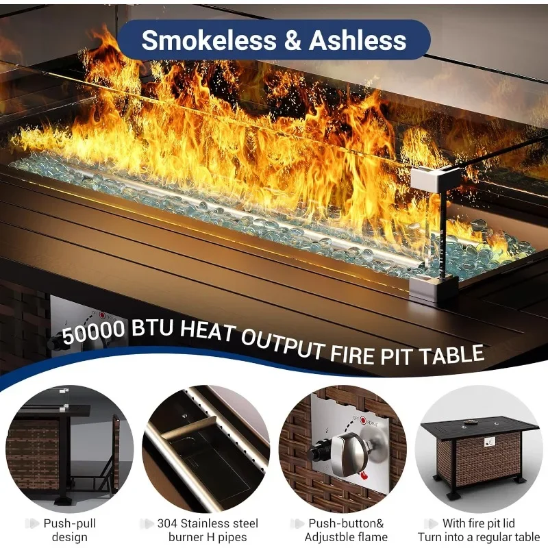 A Furniture Set with Fire Pit  - Outdoor Furniture With Fire Pit Table review and price