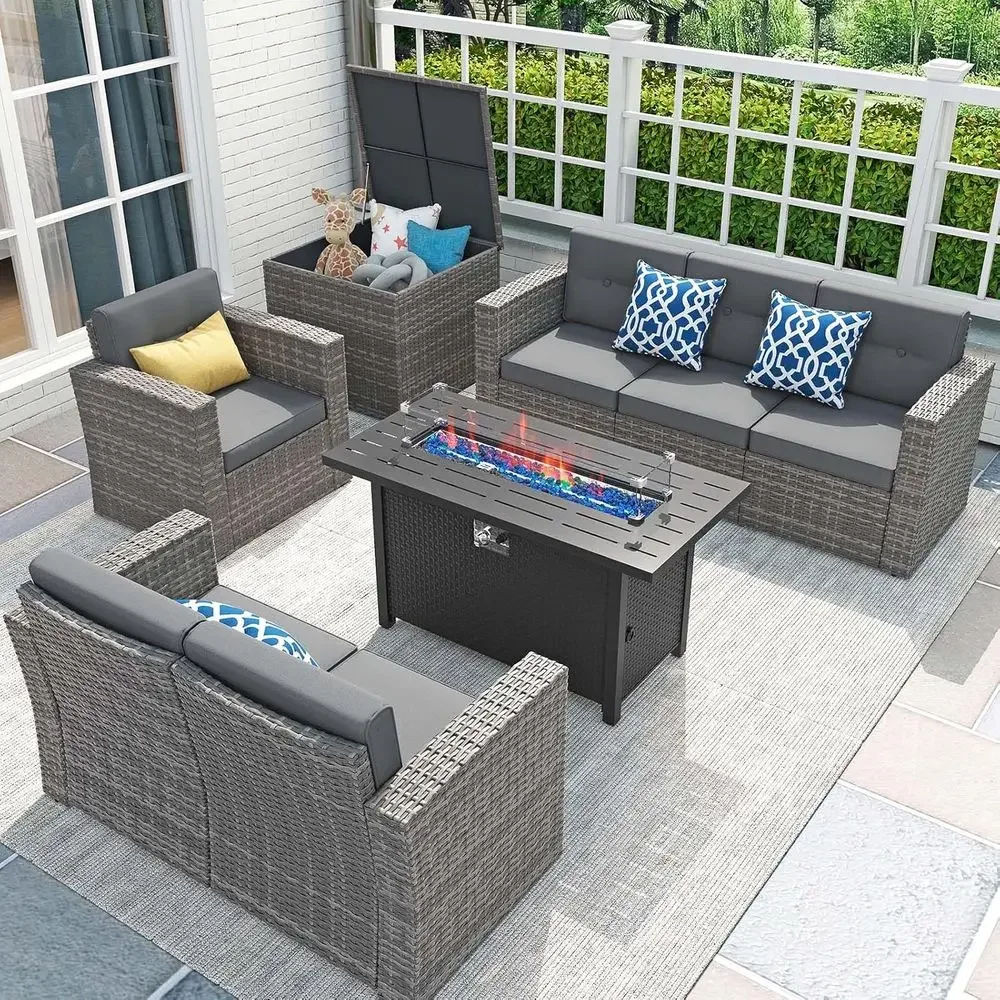 8-Piece Patio Furniture Set wi - Outdoor Furniture With Fire Pit Table review and price