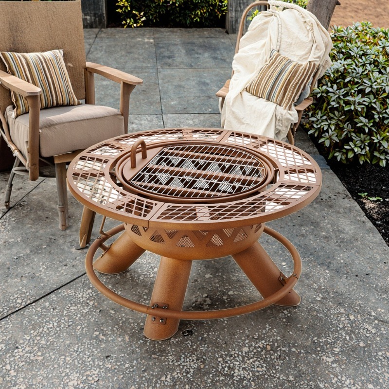 2026 Modern Outdoor Steel Char - Outdoor Furniture With Fire Pit Table review and price