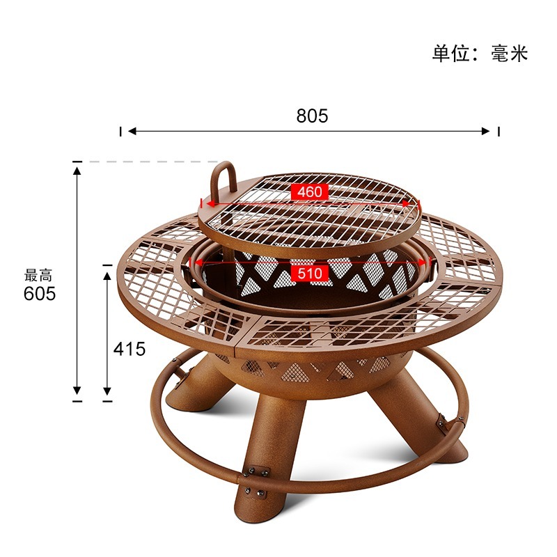 2026 Modern Outdoor Steel Char - Outdoor Furniture With Fire Pit Table review and price
