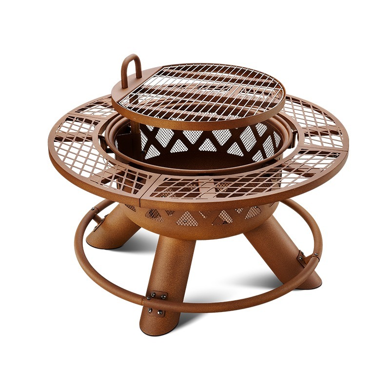 2026 Modern Outdoor Steel Char - Outdoor Furniture With Fire Pit Table review and price