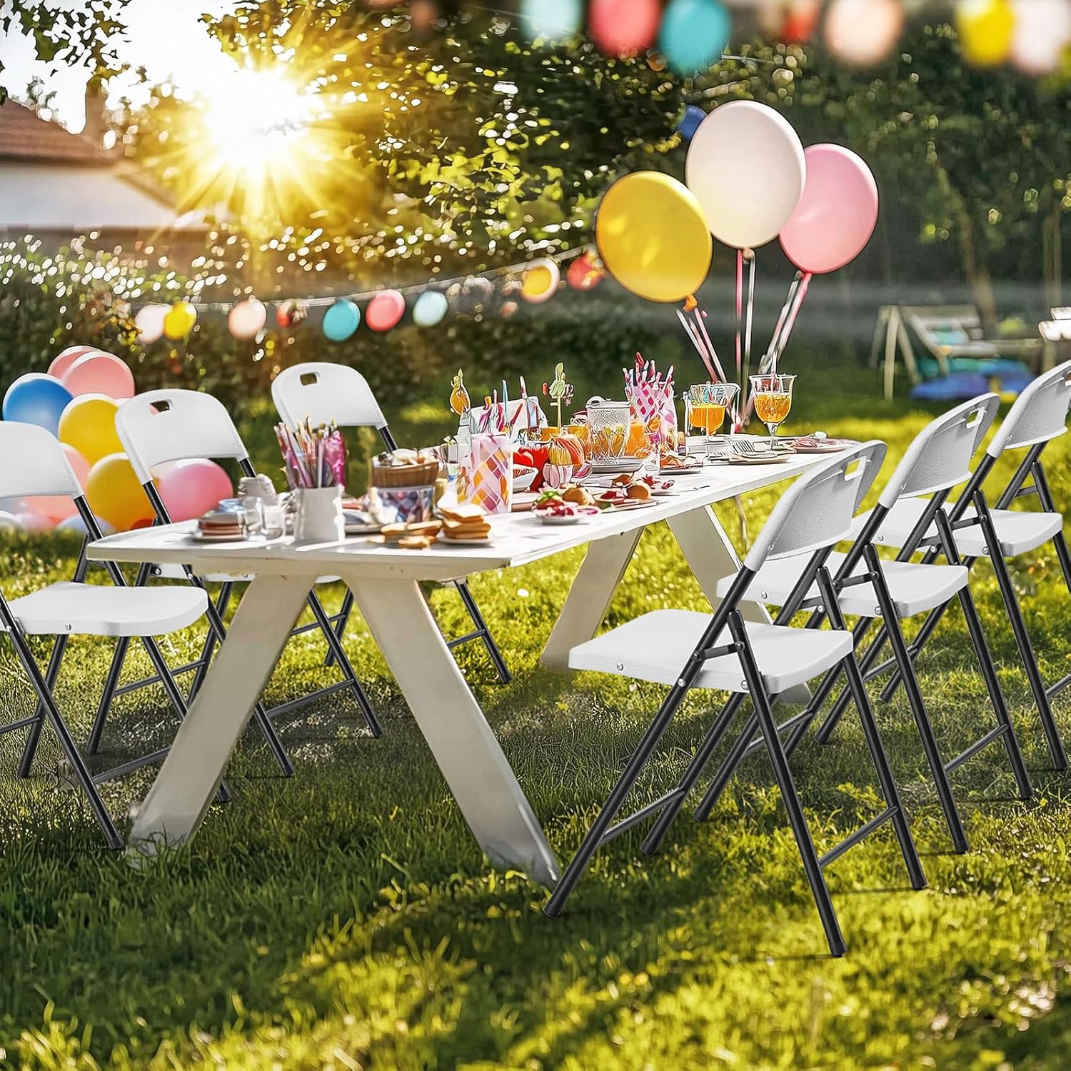 10-Pack White Plastic Folding  - Outdoor Furniture Polywood review and price