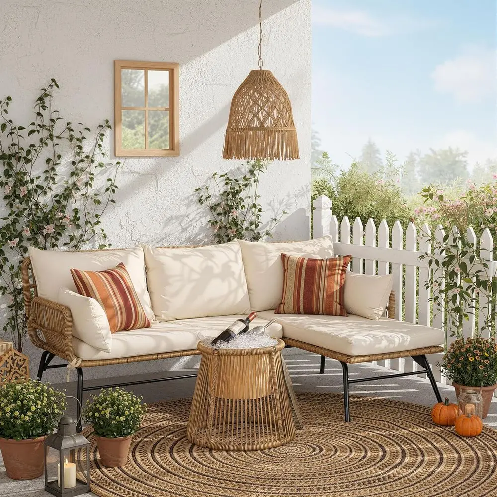 Boho-Style Patio Furniture Set - Outdoor Furniture L Shape review and price