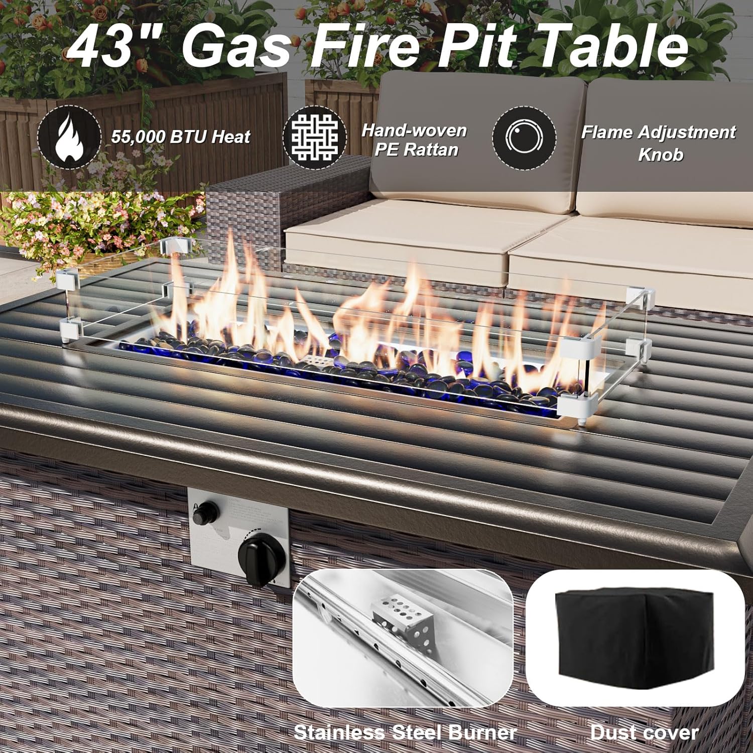 Patio Furniture Set with Fire  - Outdoor Furniture With Fire Pit Table review and price
