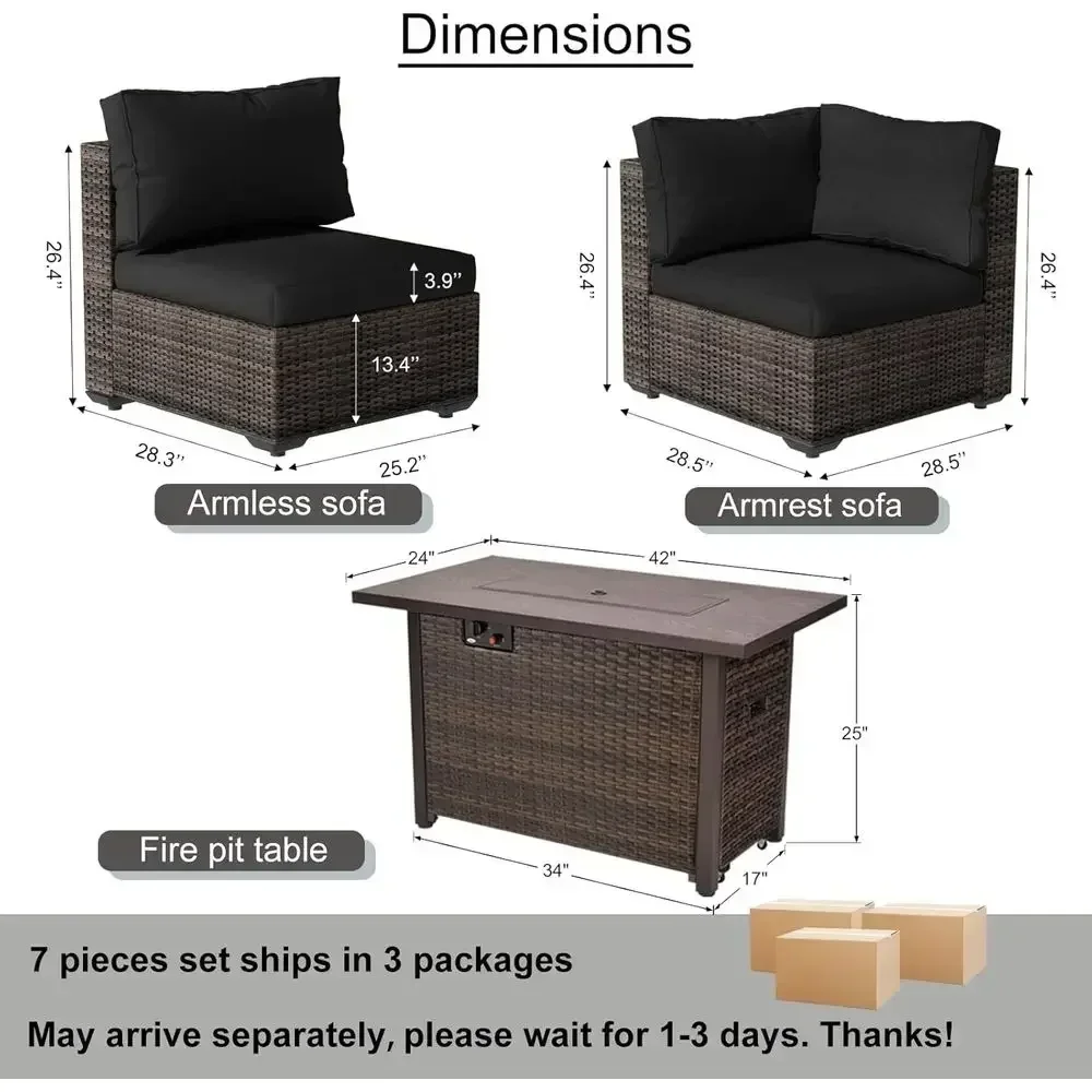7-Piece Outdoor Patio Furnitur - Outdoor Furniture With Fire Pit review and price