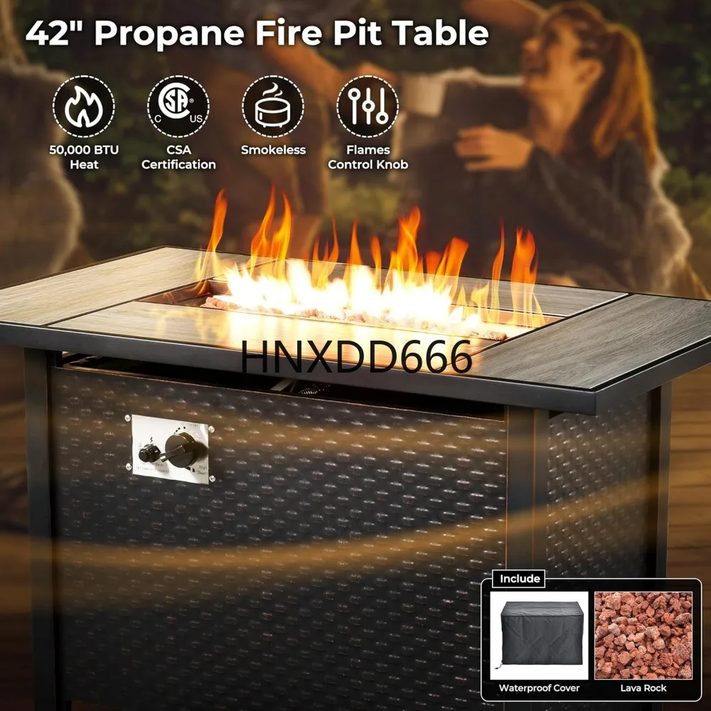 Outdoor 8 Piece Patio Furnitur - Outdoor Furniture With Fire Pit Table review and price