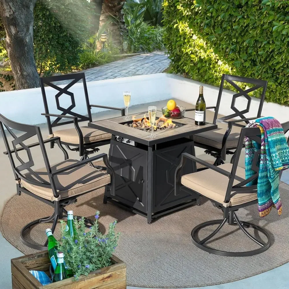 5-Piece Outdoor Patio Furnitur - Outdoor Furniture With Fire Pit Table review and price
