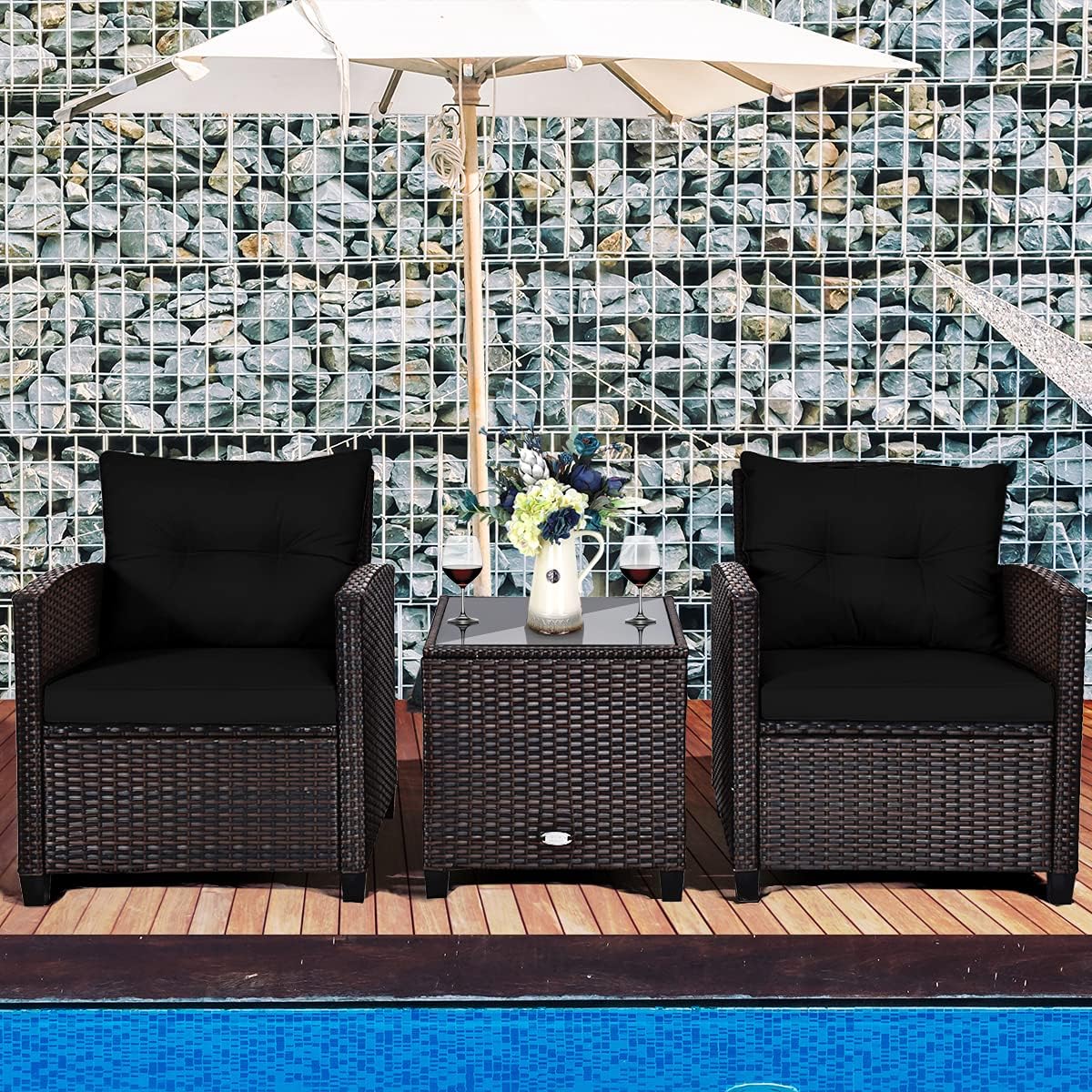 3 Pieces Patio Furniture Set,  - Outdoor Furniture Rattan review and price