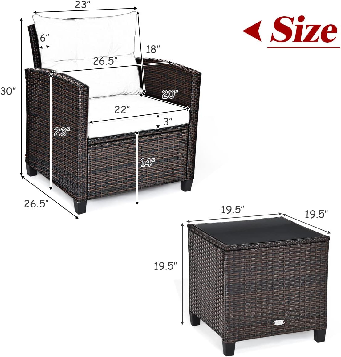3 Pieces Patio Furniture Set,  - Outdoor Furniture Rattan review and price